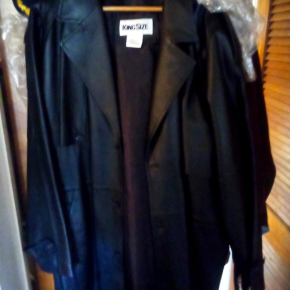 KING SIZE Jackets & Coats Genuine Leather 2xlgl Trenchcoat With